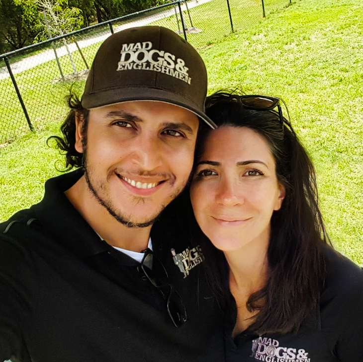 .Kyle and Leticia. Owners of the Mad Dogs and Englishmen – Brisbane dog walking and doggy day care franchise